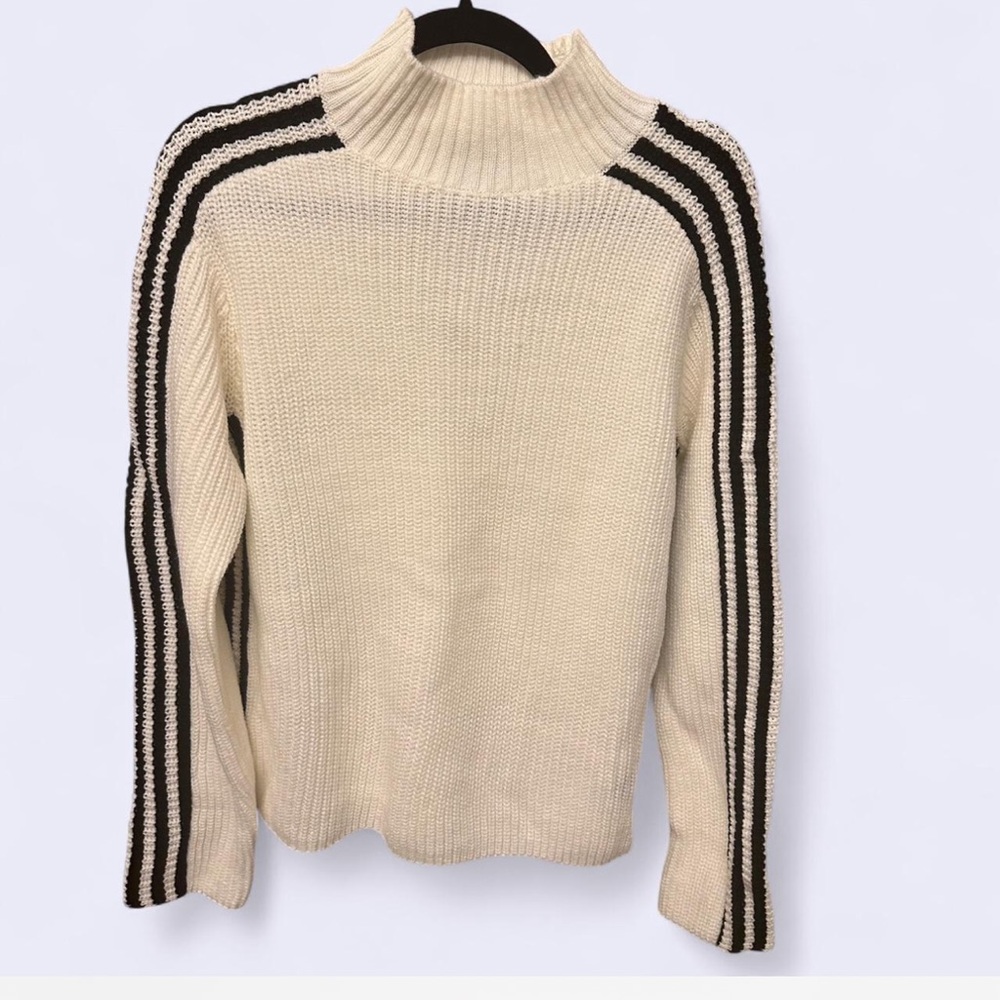 NWT Sporty Striped Mock Neck Sweater - Picture 3 of 3